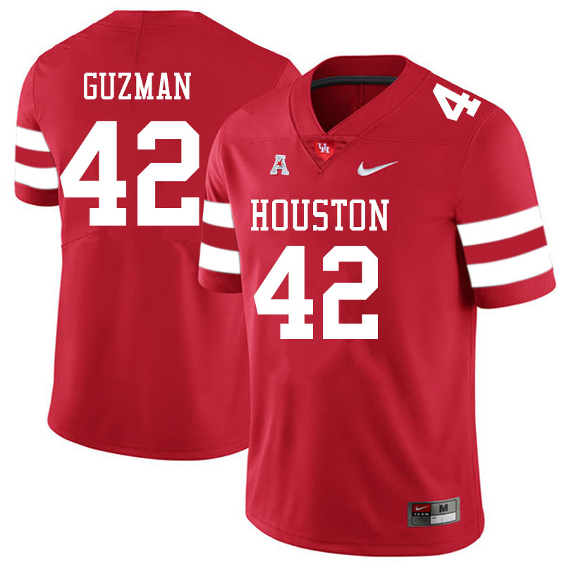 Men #42 Noah Guzman Houston Cougars College Football Jerseys Sale-Red